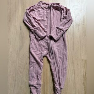 Little Sleepies Ribbed Pink Footie
